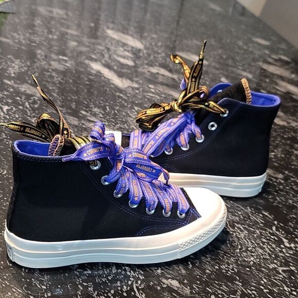 BRAND NEW CONVERSE CHUCK 70 RIBBON LACES KADIN SIYAH SNEAKER - Picture 10 of 16